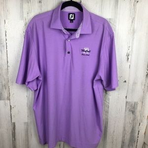 FOOTJOY FJ  purple Short Sleeve Golf Polo Shirt XL McCall Logo.